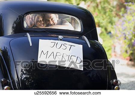 Car "Just Married" View Large Photo Image Stock Photograph - Car "Just Married". Fotosearch