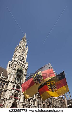 Stock Photo - City hall tower on Marienplatz Munich. Fotosearch