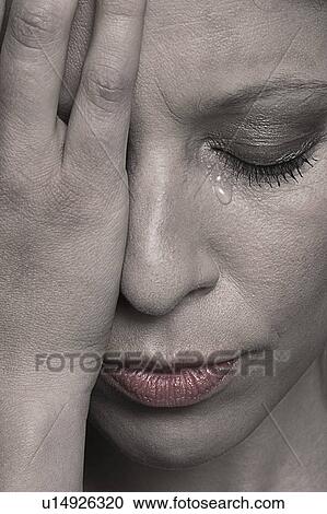 Stock Image - Crying woman. Fotosearch