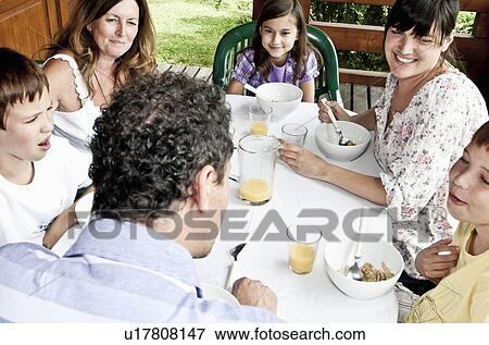 Stock Photo - Family breakfast. Fotosearch