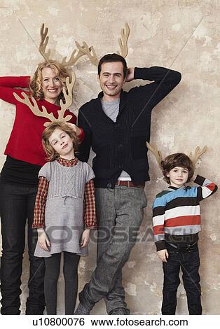 Stock Photograph - Family with antlers. Fotosearch