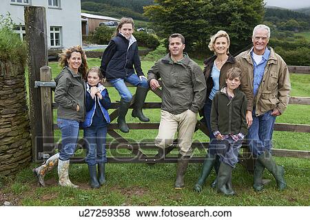 Generational family on farm View Large Photo Image Stock Photo - Generational family on farm. Fotosearch