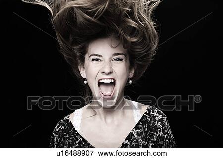 Stock Photo - Girl with long hair. Fotosearch