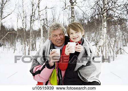 Stock Photo - Grandfather and Grandson. Fotosearch
