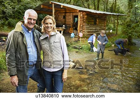 Stock Image - Grandparents and grandchildren. Fotosearch