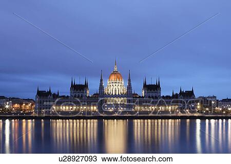 Hungarian Parliament at night View Large Photo Image Stock Image - Hungarian Parliament at night. Fotosearch