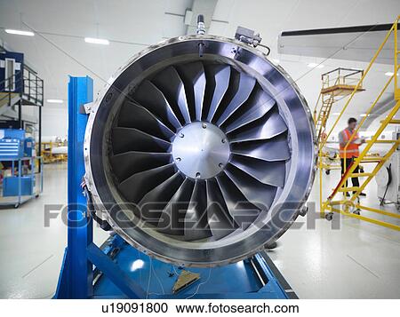 Jet engine in aircraft hangar View Large Photo Image Stock Image - Jet engine in aircraft hangar. Fotosearch