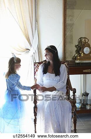 Mother & daughter dressed as princesses View Large Photo Image Stock Photo - Mother & daughter dressed as princesses. Fotosearch