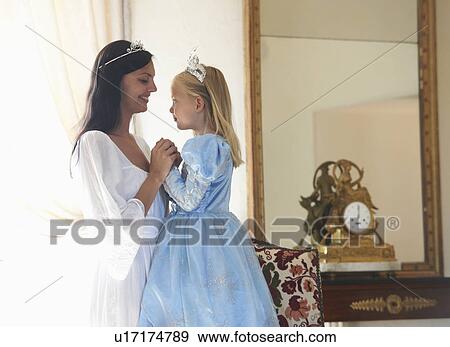 Mother & daughter dressed as princesses View Large Photo Image Stock Photo - Mother & daughter dressed as princesses. Fotosearch