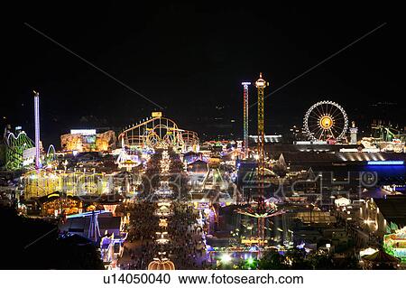 Overwiew of the Oktoberfest by night View Large Photo Image Stock Image - Overwiew of the Oktoberfest by night. Fotosearch