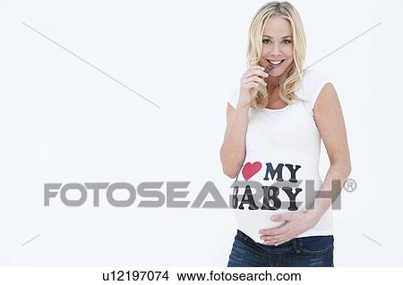 Picture - Pregnant woman. Fotosearch