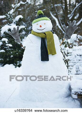 Snowman with hat and gloves View Large Photo Image Picture - Snowman with hat and gloves. Fotosearch