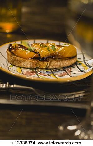 Picture - Sweet pepper bruschetta. Fotosearch