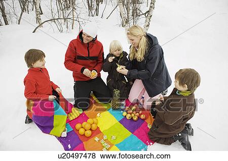 Stock Photo - Winter picnic. Fotosearch