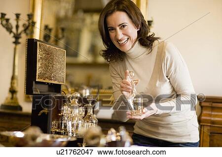 Woman with antique glasses View Large Photo Image Stock Photo - Woman with antique glasses. Fotosearch
