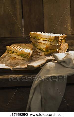 Stock Image - Zucchini omelett sandwich. Fotosearch