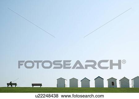 Stock Photo - Beach huts in brighton. Fotosearch