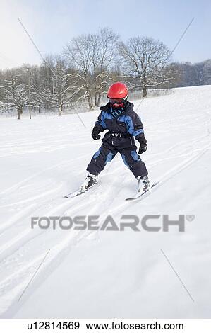 Boy skiing View Large Photo Image Stock Photo - Boy skiing. Fotosearch