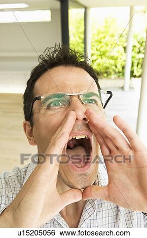 Businessman shouts View Large Photo Image Stock Photograph - Businessman shouts. Fotosearch