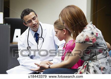 Stock Photo - Doctor examining young girl. Fotosearch