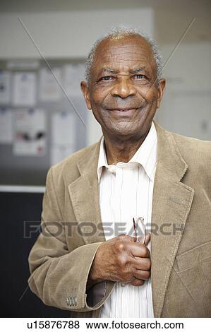 Stock Photo - Elderly black man smiling. Fotosearch