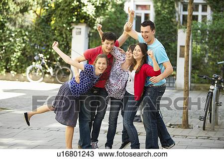 Energetic group of young people View Large Photo Image Stock Image - Energetic group of young people. Fotosearch