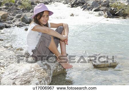 Free Time by the River in the Mountains View Large Photo Image Stock Photo - Free Time by the River in the Mountains. Fotosearch