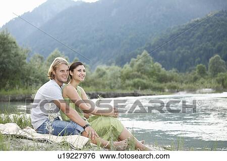 Free Time by the River in the Mountains View Large Photo Image Stock Photograph - Free Time by the River in the Mountains. Fotosearch