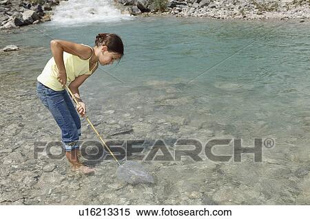 Stock Photography - Free Time by the River in the Mountains. Fotosearch