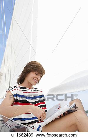 Girl sitting on boat View Large Photo Image Stock Photo - Girl sitting on boat. Fotosearch