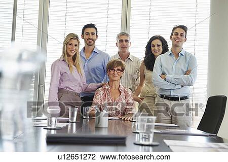 Stock Image - Group portrait of business people. Fotosearch