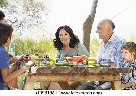 Multi-generational family picnic View Large Photo Image Stock Image - Multi-generational family picnic. Fotosearch