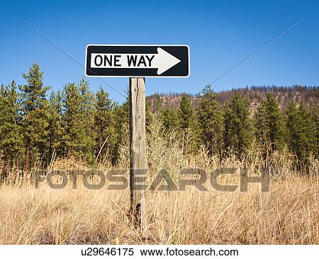 Stock Photography - One Way sign. Fotosearch