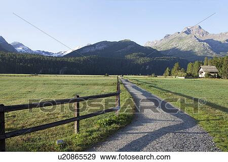 Path through mountain valley View Large Photo Image Stock Photo - Path through mountain valley. Fotosearch