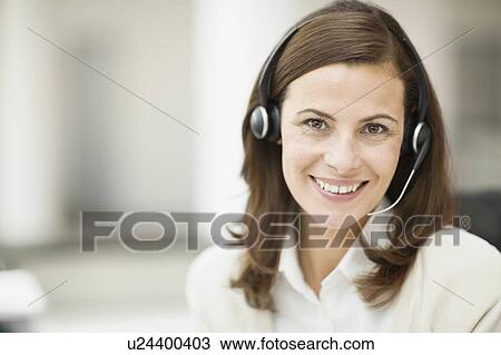 Stock Image - Portrait of a receptionist. Fotosearch