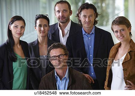 Portrait of business team smiling View Large Photo Image Stock Photo - Portrait of business team smiling. Fotosearch