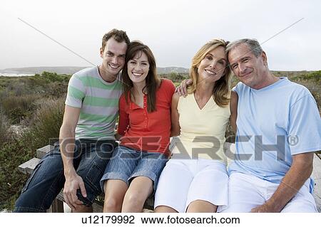 Stock Image - Portrait of Two Generations. Fotosearch