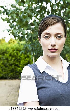 Stock Image - Portrait of woman. Fotosearch
