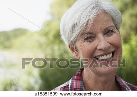 Stock Photo - Senior woman smiling. Fotosearch