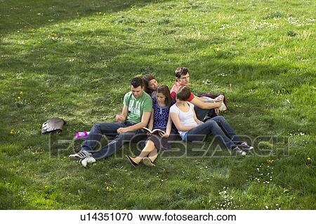 Students studying outdoors View Large Photo Image Stock Image - Students studying outdoors. Fotosearch