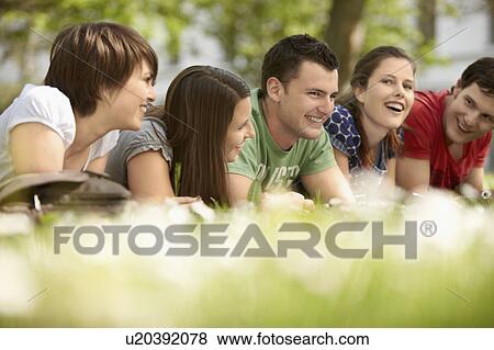 Stock Photo - Students studying outdoors. Fotosearch
