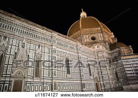 Stock Photo - The Duomo at night, Florence, Italy. Fotosearch