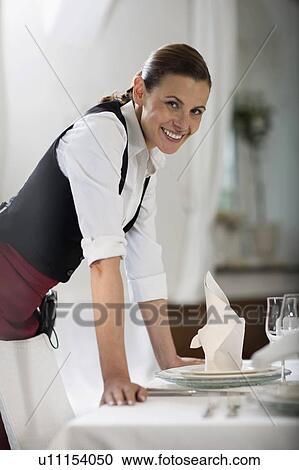 Stock Image - Waitress. Fotosearch