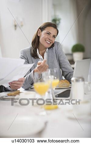Woman having breakfast View Large Photo Image Stock Image - Woman having breakfast. Fotosearch