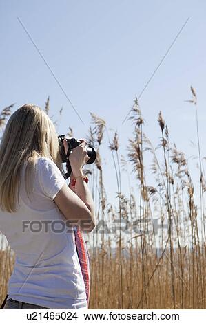 Picture - Woman taking pictures. Fotosearch
