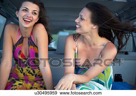 Women in back of car View Large Photo Image Stock Photo - Women in back of car. Fotosearch