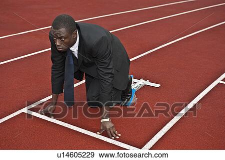 business man in starting blocks View Large Photo Image Stock Photo - business man in starting blocks. Fotosearch