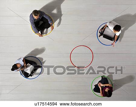 Business men and women in circles View Large Photo Image Picture - Business men and women in circles. Fotosearch