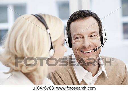 Stock Image - Call center team. Fotosearch