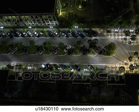 Stock Image - Car lot from above. Fotosearch